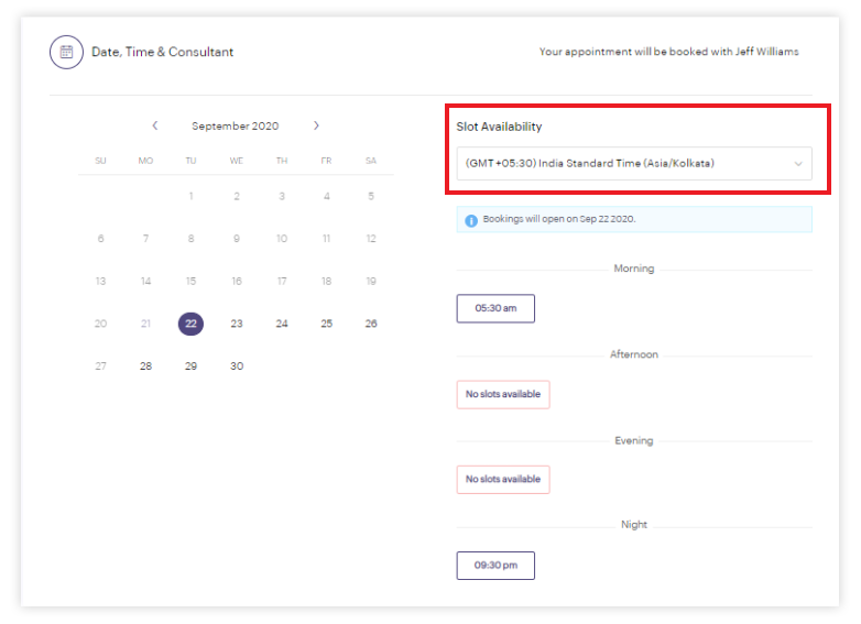 See appointment timings in your own time zone in Zoho Bookings