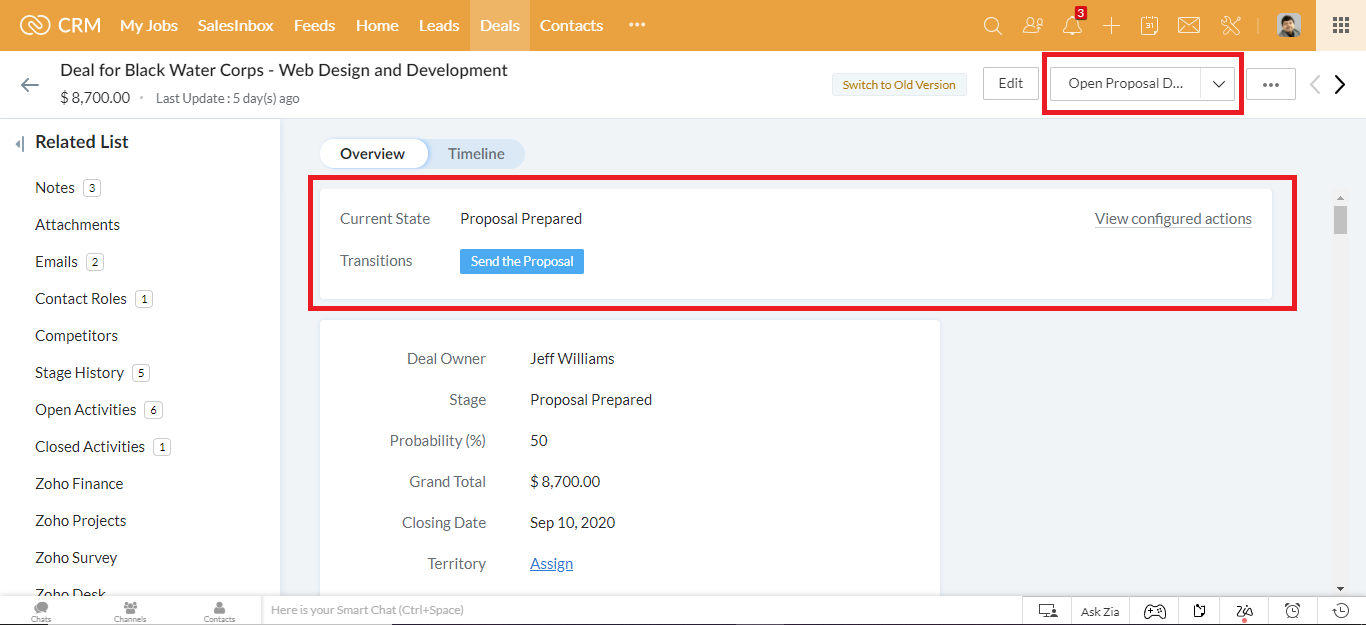 Sending proposals via Zoho CRM 