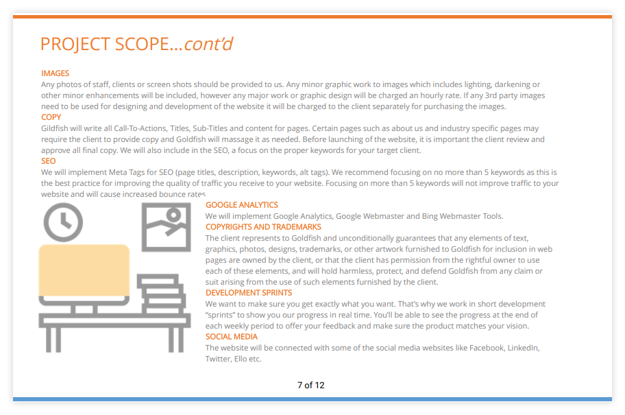 The scope of work in proposal