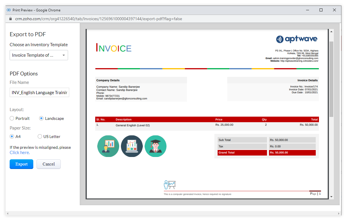 Drafting invoice