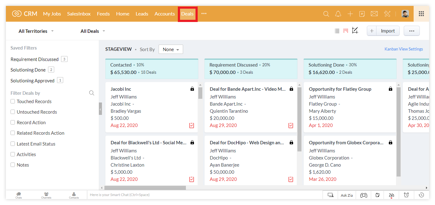 Zoho CRM: Deals