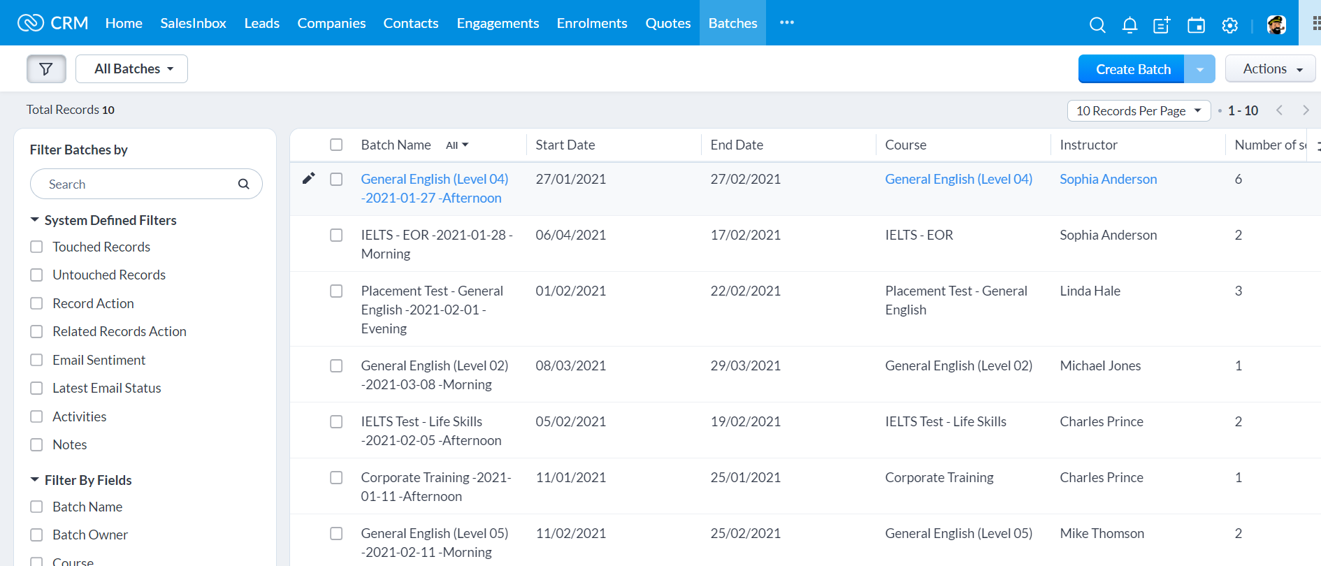 CRM for Training Provider