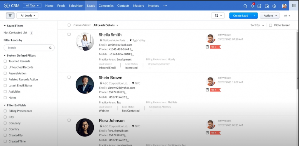 Law Firm CRM_Lead Details