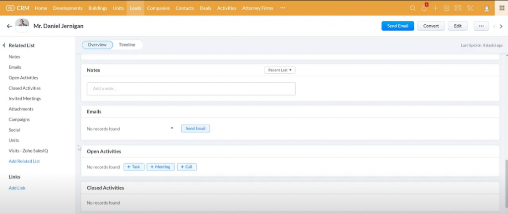 Real Estate Developer CRM Lead conversion