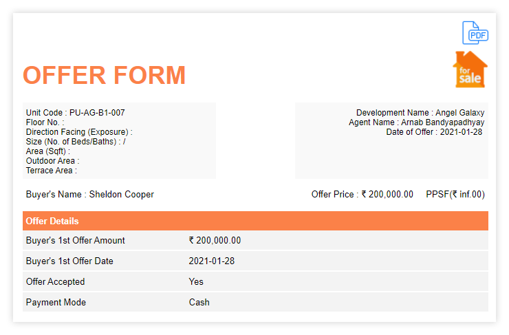 Real Estate Developer CRM_Offer form