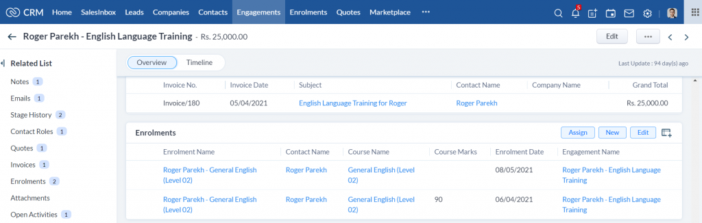 Training Provider CRM- Multiple Enrolments for one Engagement