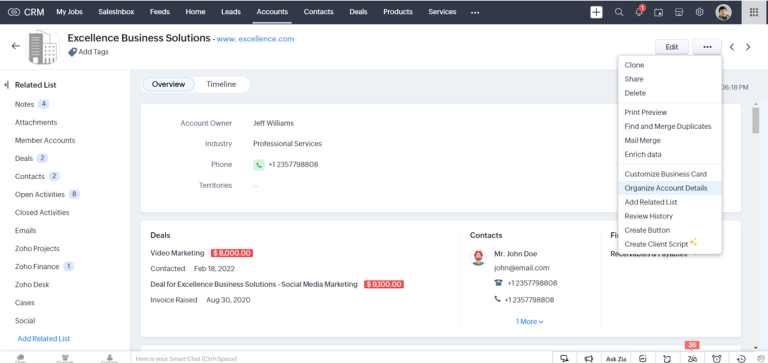 What Are Accounts And How To Manage Them In Zoho CRM?