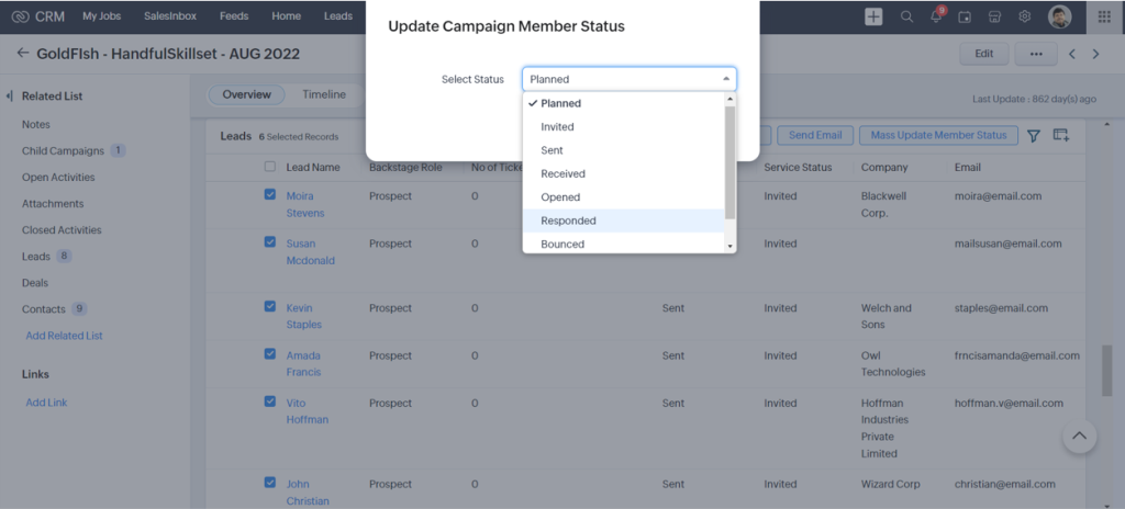 campaigns in zoho crm