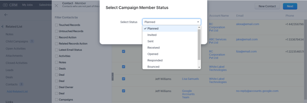 campaigns in zoho crm