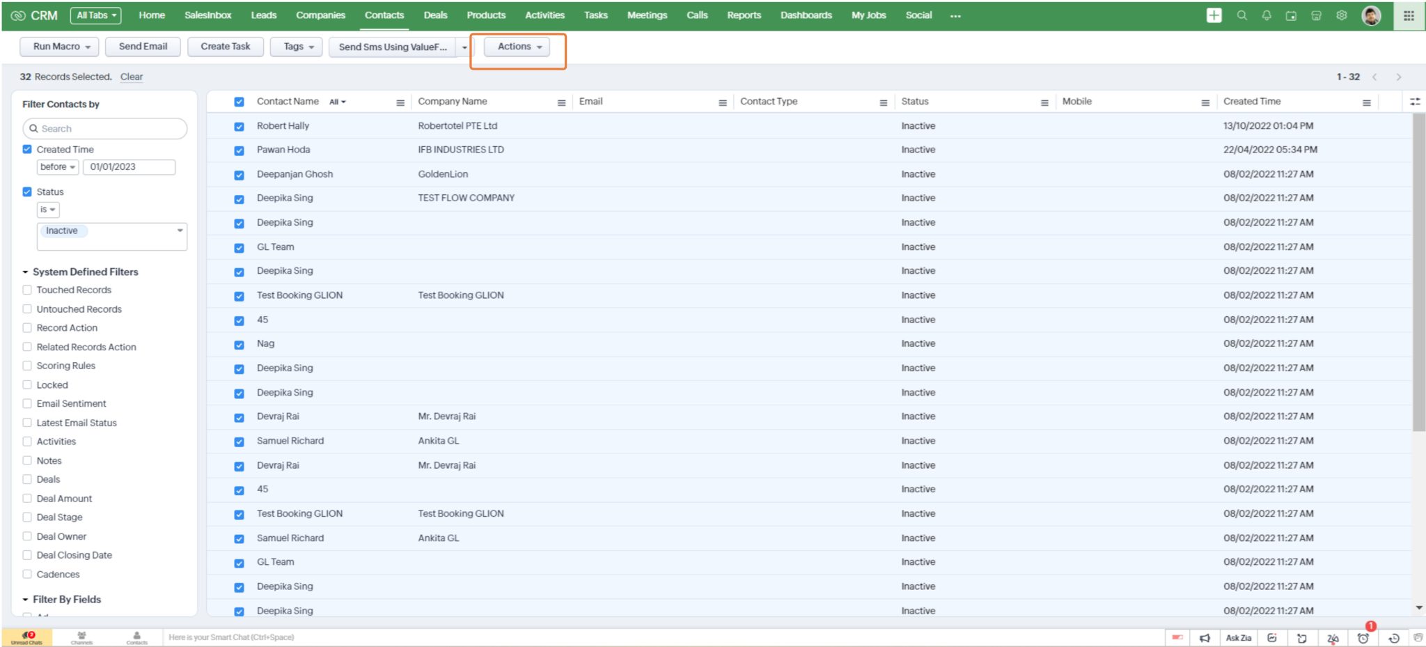 How to Mass Delete in Zoho CRM