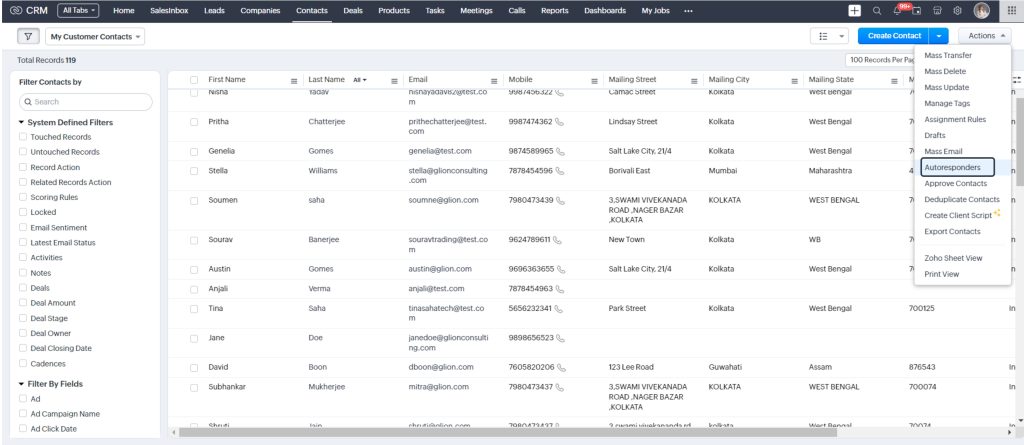 Autoresponder in Zoho CRM