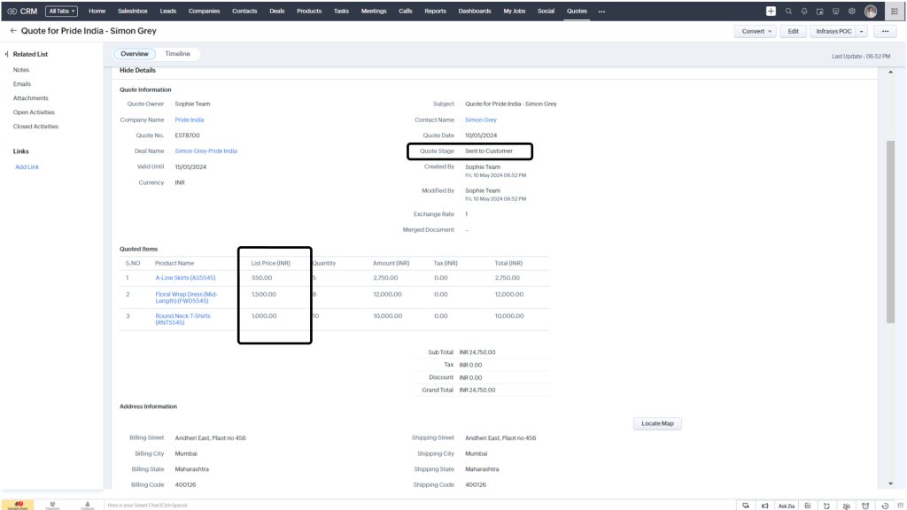 Record cloned in Zoho CRM