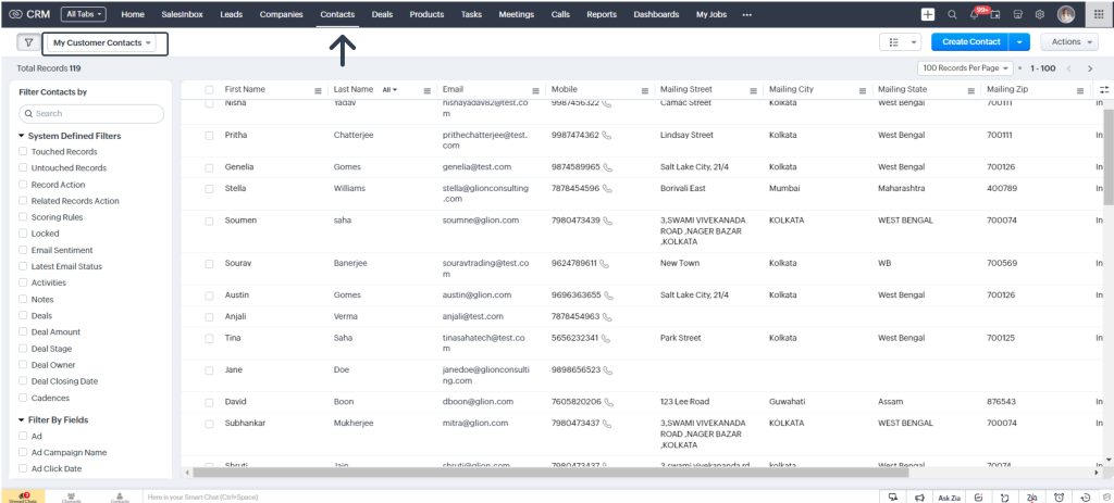 Select Module in Zoho CRM