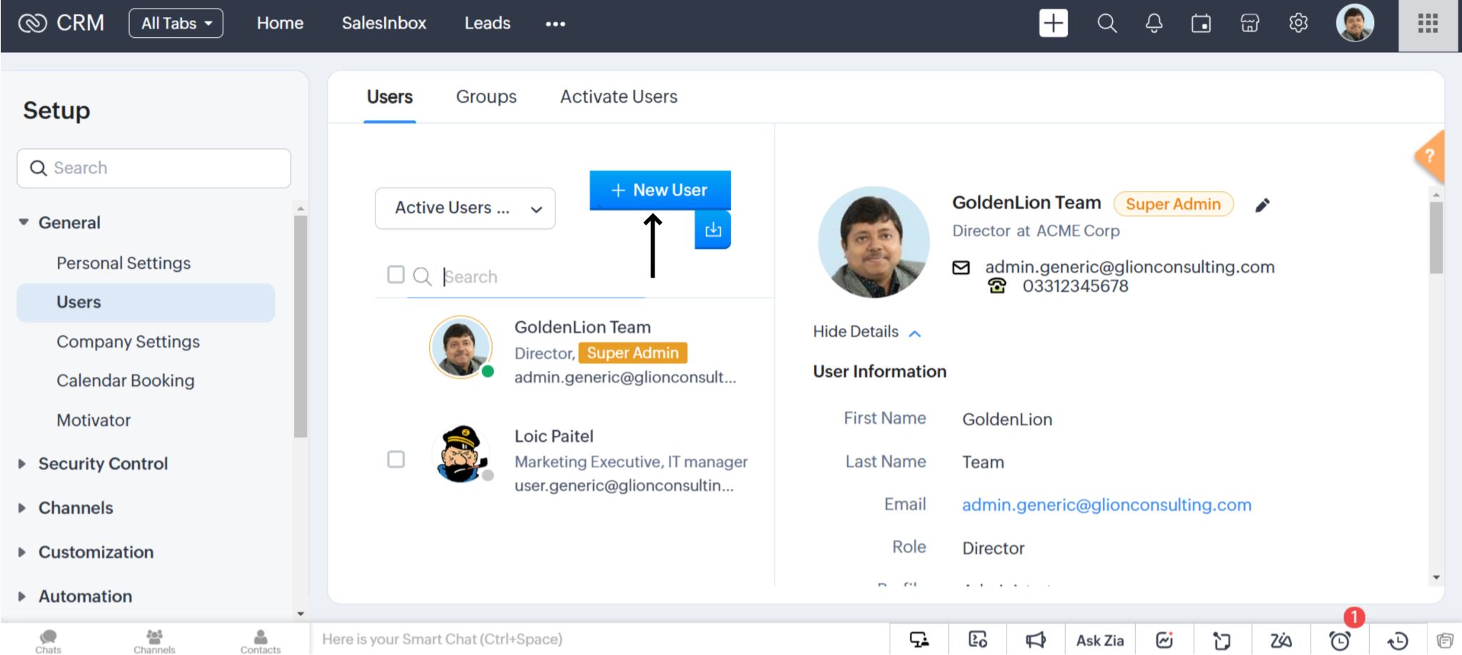 Zoho User How To Add Users In Zoho CRM