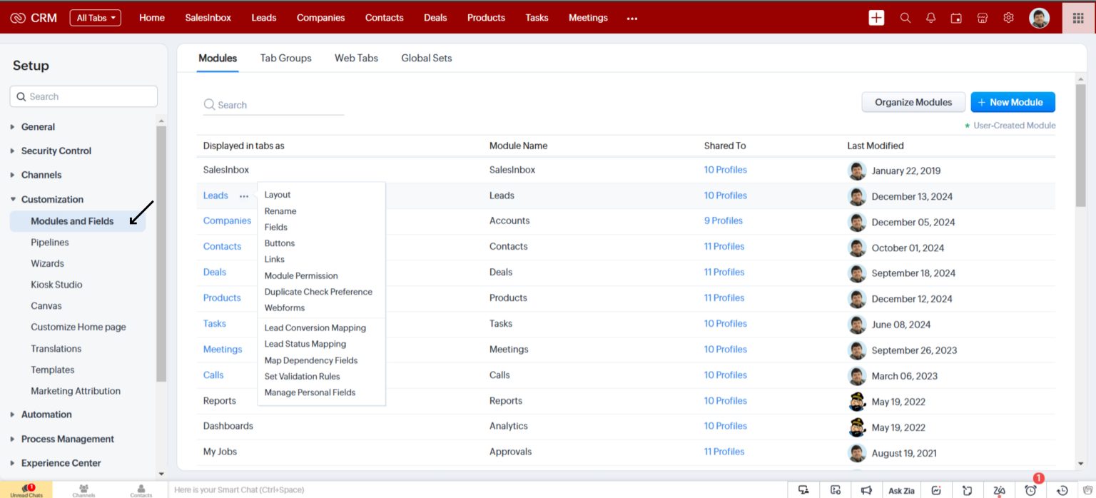 How to Create Dependent Fields in Zoho CRM