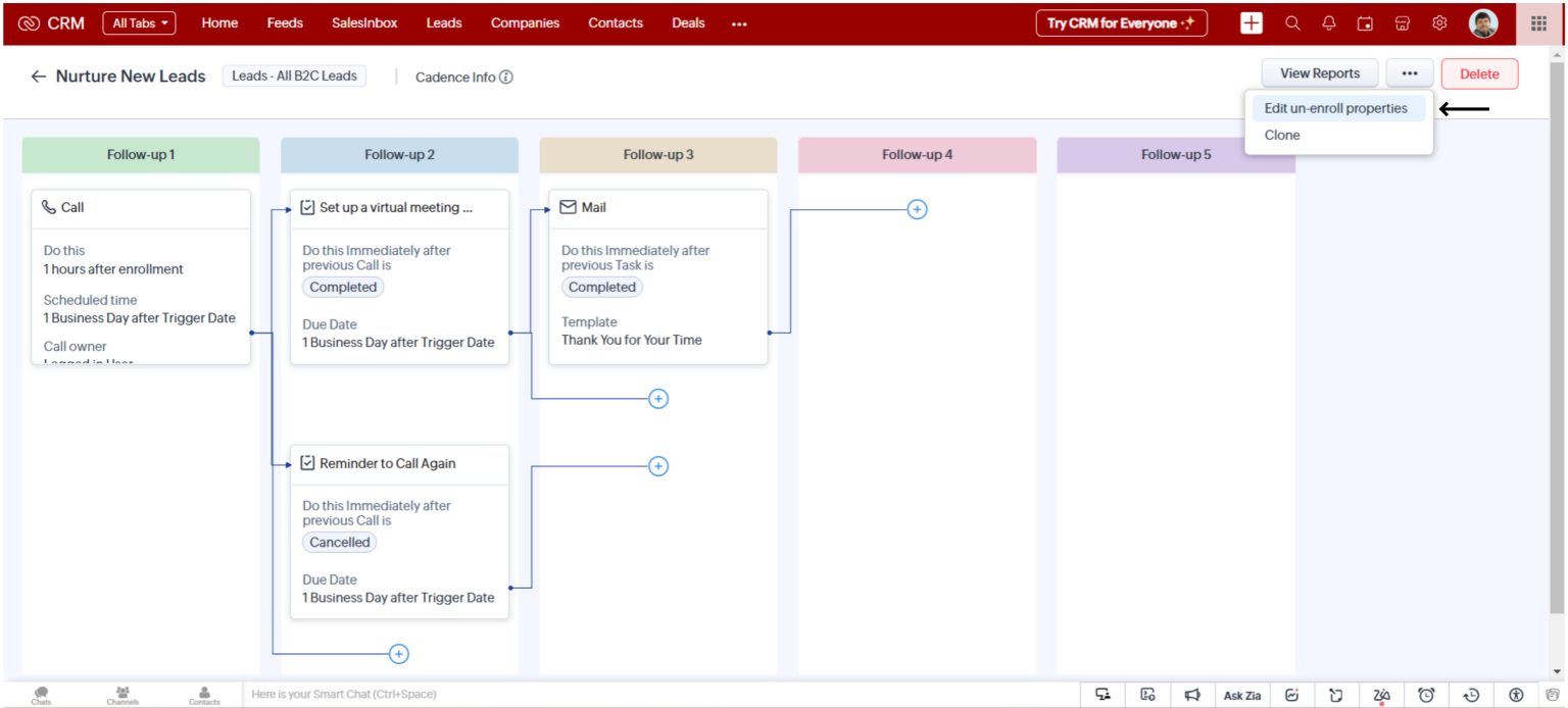 How to Setup Cadences in Zoho CRM