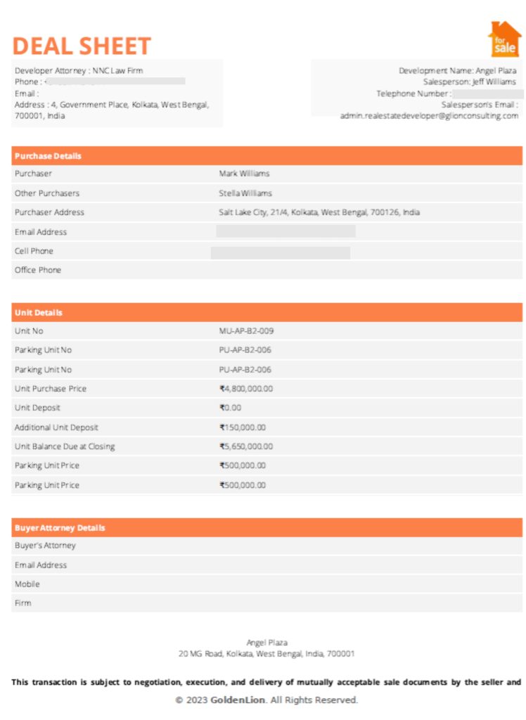 Deal Sheet in Zoho CRM