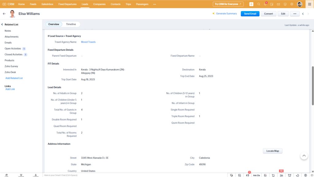 Leads in Zoho CRM