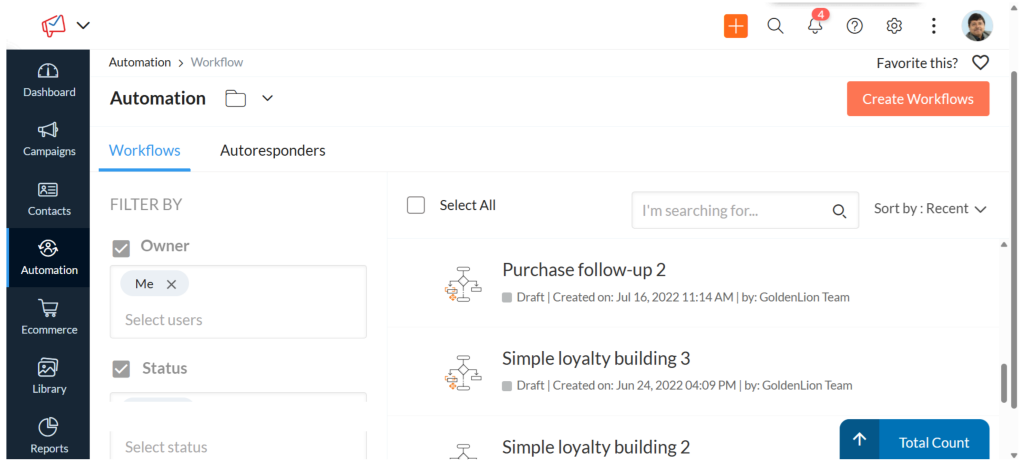 Automation in Zoho Campaigns