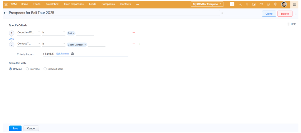 Segment Contacts in Zoho CRM