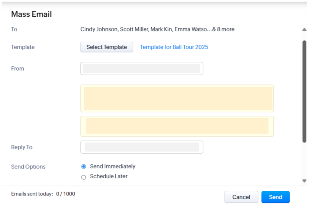 Send Mass Email with Zoho cRM