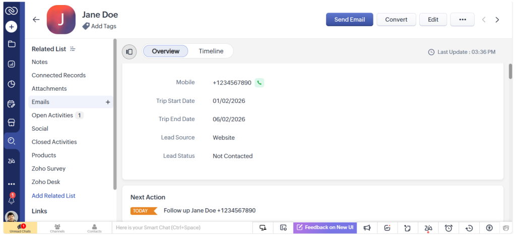 Scheduled Task in Zoho CRM