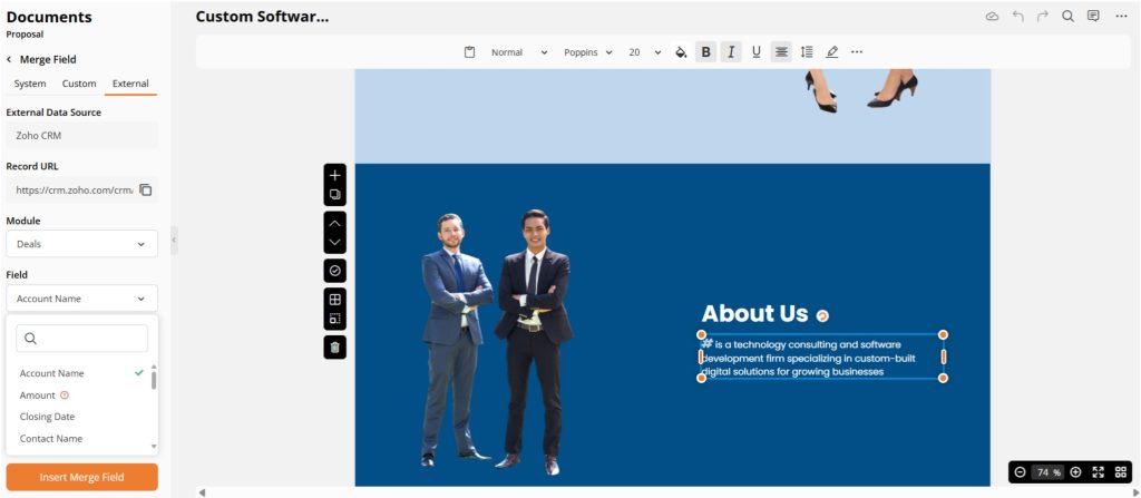 create proposals from zoho crm