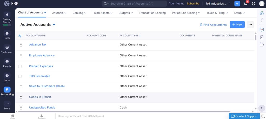 Accounting with Zoho ERP