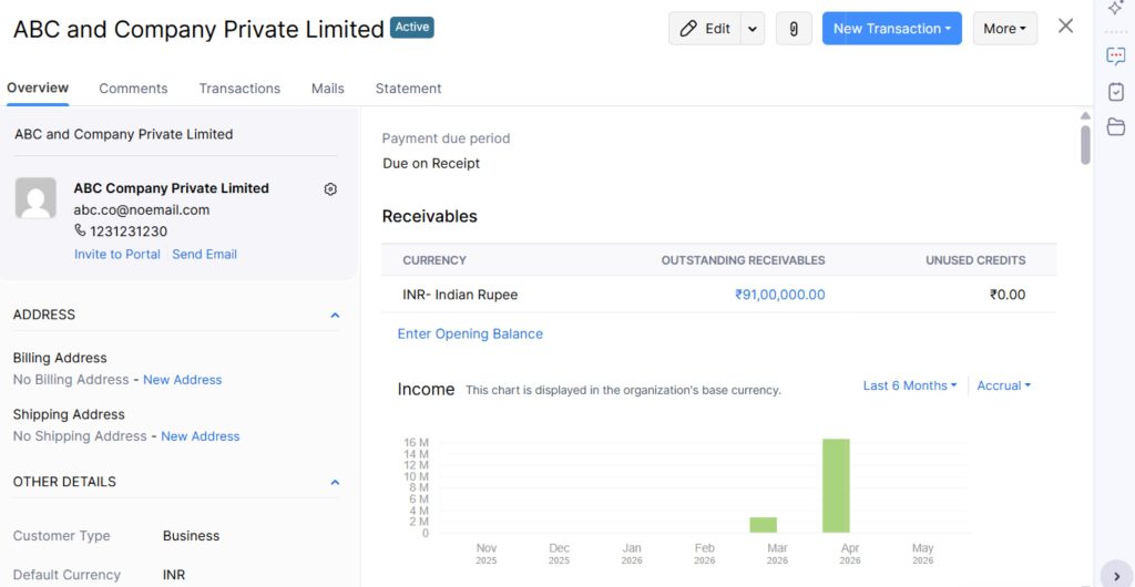 Manage Customers in Zoho ERP
