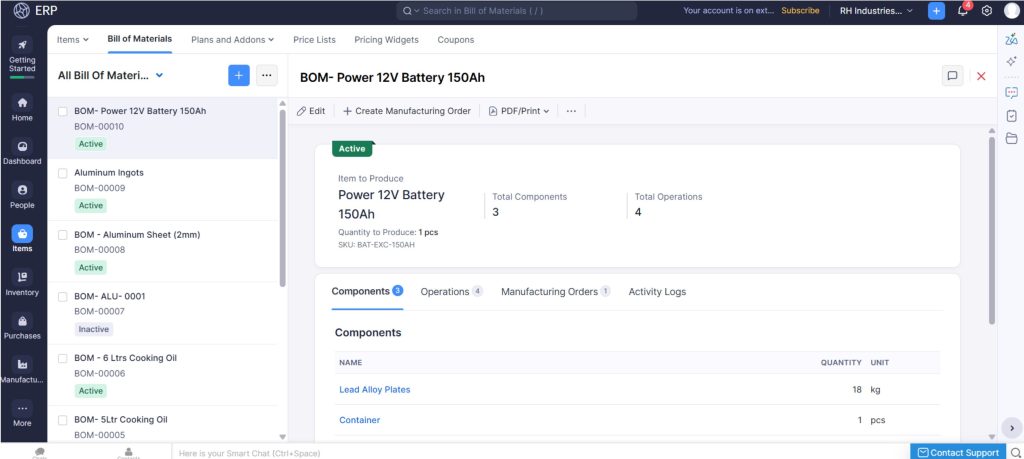 Zoho ERP for Manufacturing Businesses