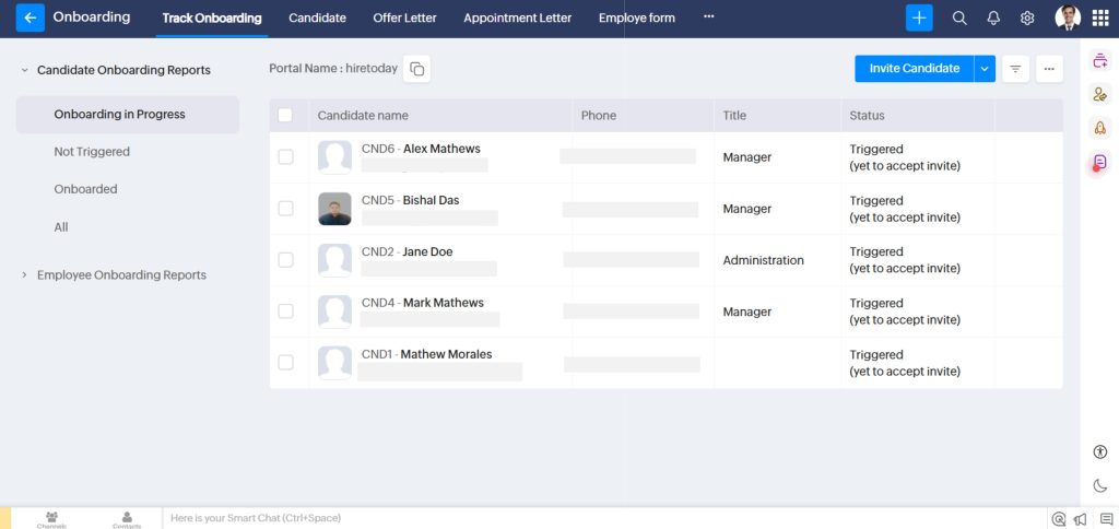 Onboarding in Zoho People